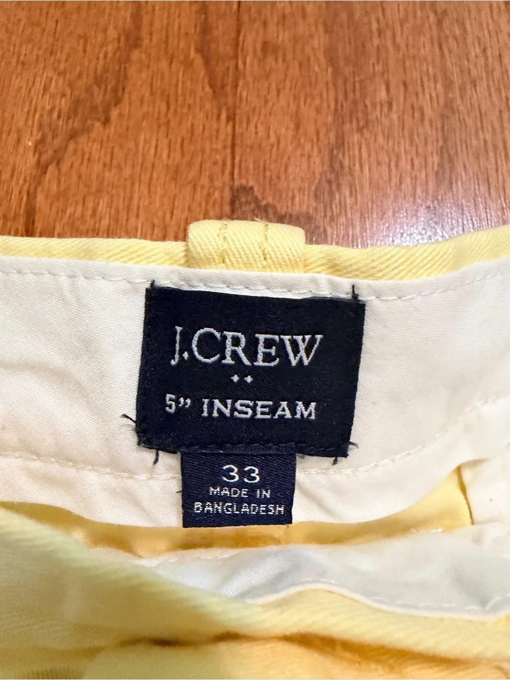 J. Crew Pale Yellow Flat Front Chino Shorts